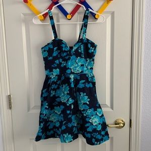 Blue Navy Floral Dress